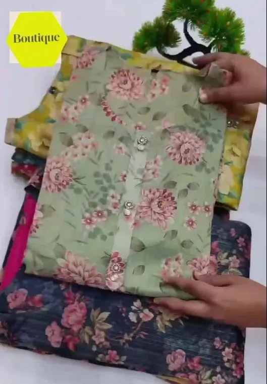 Women Floral Print Cotton Silk Kurta Set (Multicolor) - Image 4