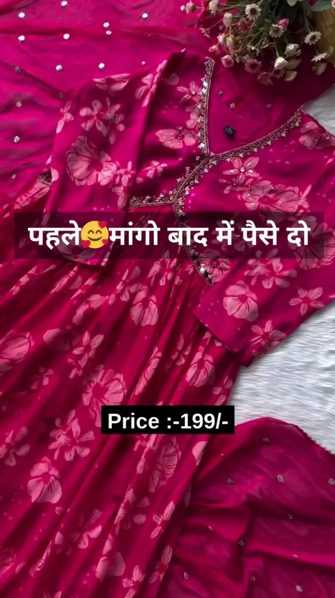Organza Hand Work Unstitched Suit With Havy Shantoon Bottom - Image 3