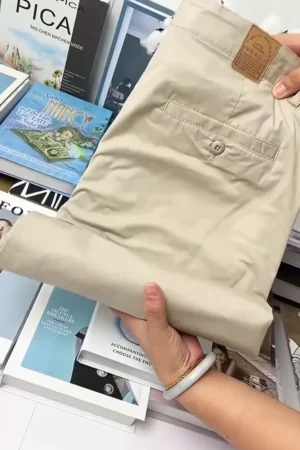 👖 Men’s Beige Strait Fit Chino Pants – Cotton Casual & Formal Wear Trousers ✨