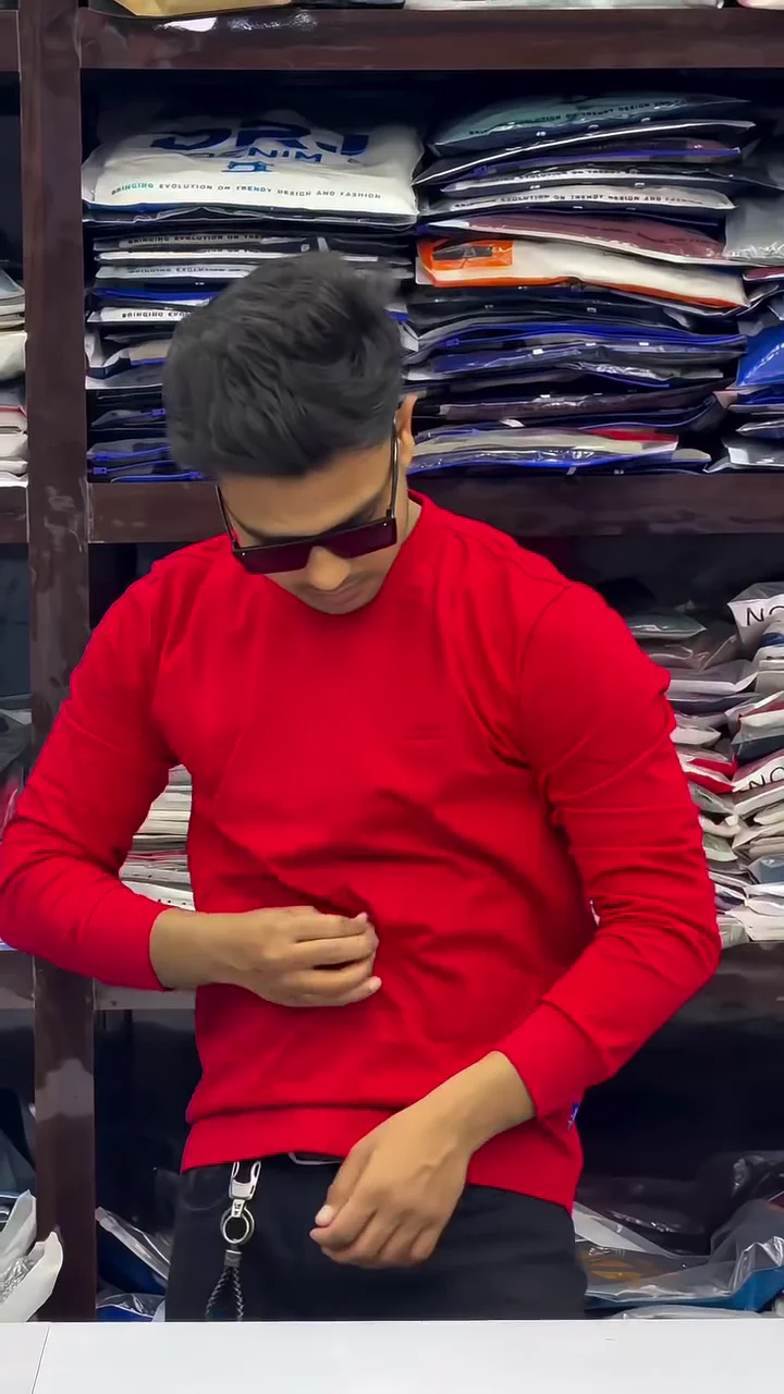 Menβs Slim Fit Crew Neck T-Shirt β Logo Embossed Full Sleeve Stretch Cotton Blend (XXL) β¨ - Image 6
