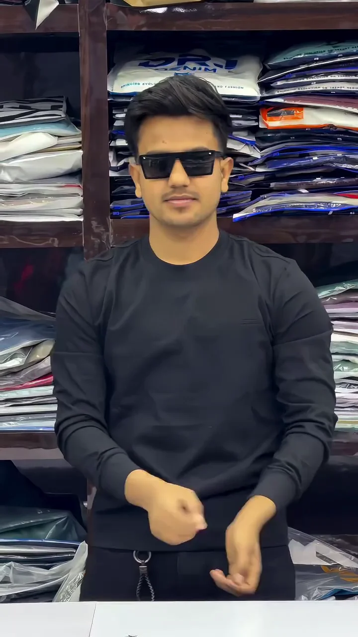 Menβs Slim Fit Crew Neck T-Shirt β Logo Embossed Full Sleeve Stretch Cotton Blend (XXL) β¨ - Image 4