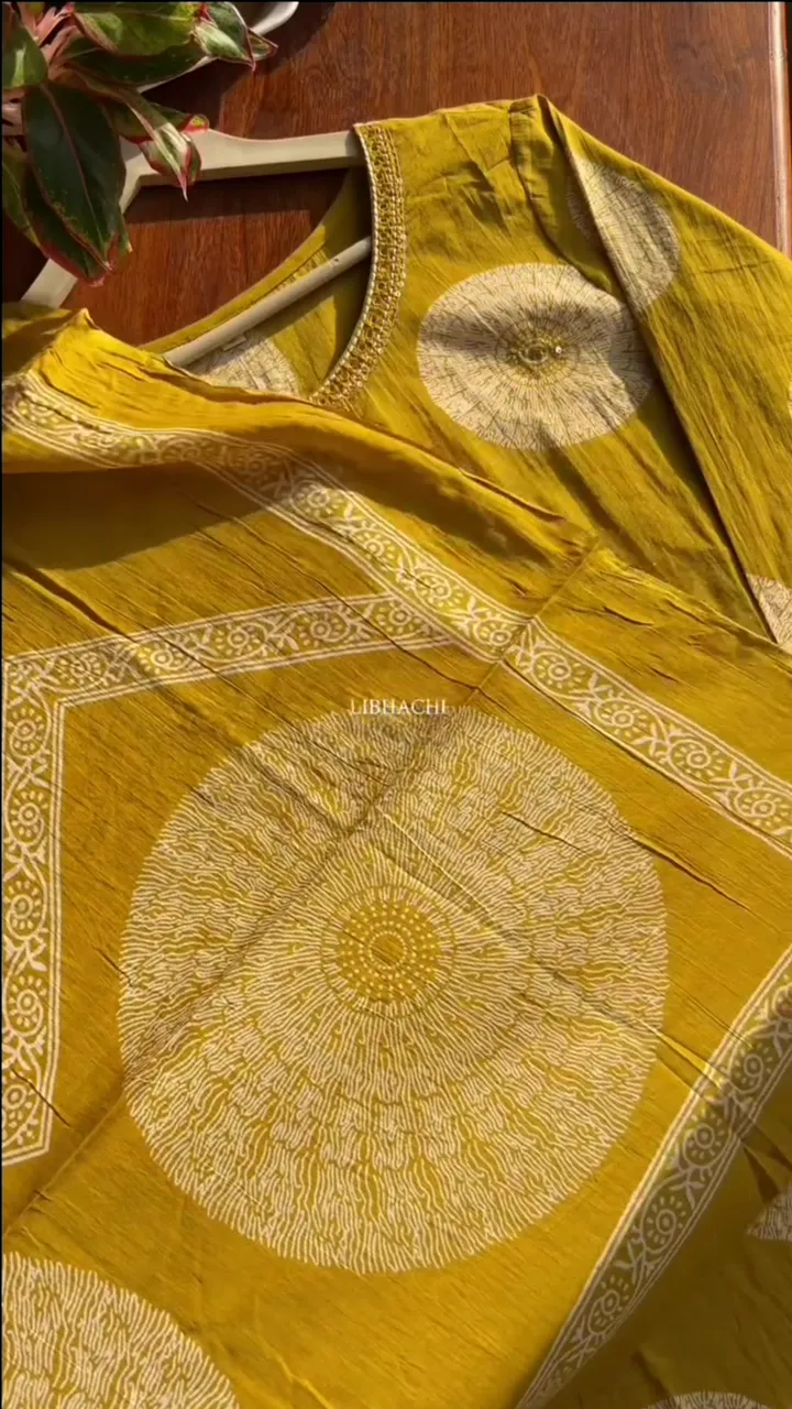 Premium Cotton Suit Set – Yellow - Image 3