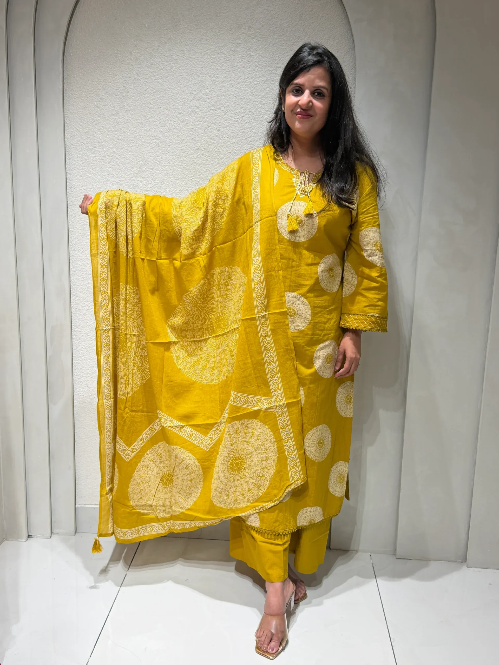 Premium Cotton Suit Set – Yellow - Image 5