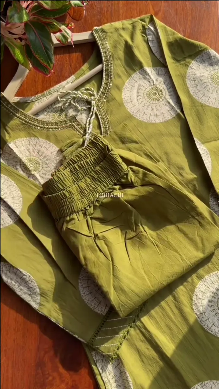 Premium Cotton Suit Set – Green - Image 3