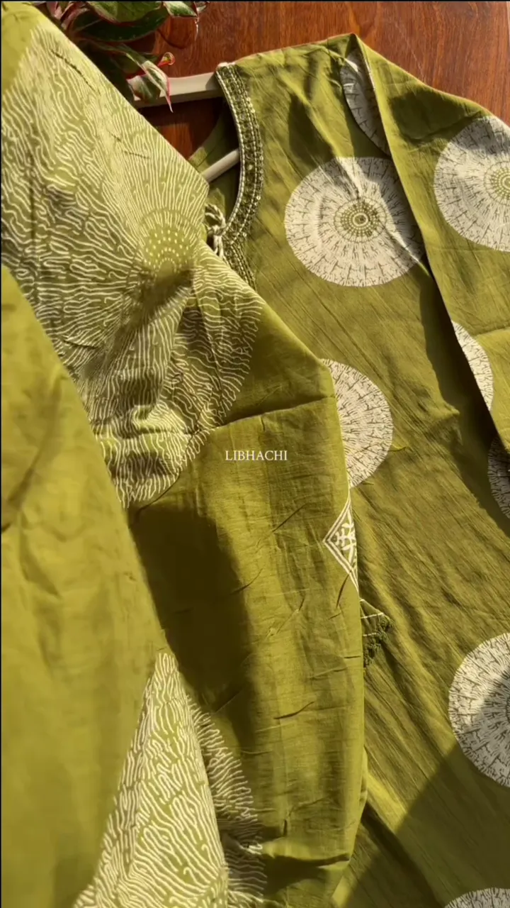 Premium Cotton Suit Set – Green - Image 4